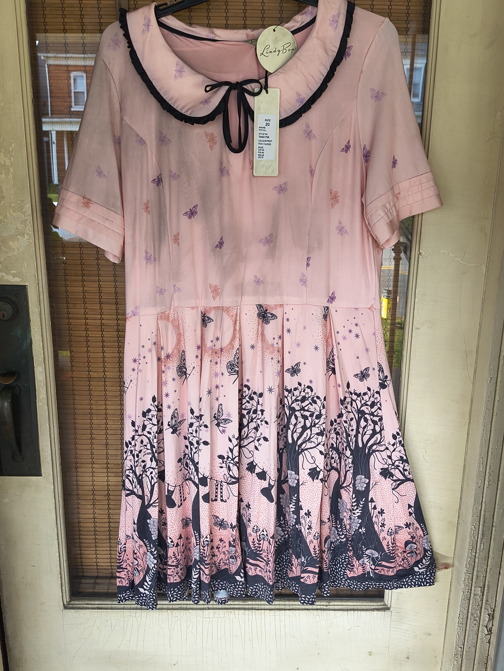 Lindy Bop "Sinead" Enchanted Forest/Fairytale Border Print Swing Dress. NWT